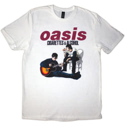 Oasis Unisex Adult Cigarettes & Alcohol Illustration T-Shirt - L, White