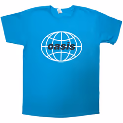 Oasis Unisex Adult 1998 World Tour - South America Back Print T-Shirt - S, Blue