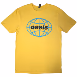 Oasis Unisex Adult 1998 World Tour - South America Back Print T-Shirt - XL, Yellow