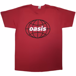 Oasis Unisex Adult 1998 World Tour - South America Back Print T-Shirt - L, Red