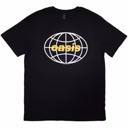 Oasis Unisex Adult Globe Logo T-Shirt - S, Black