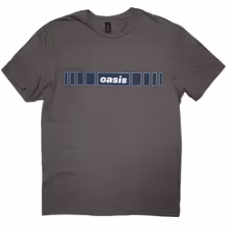 Oasis Unisex Adult Horizontal Bars Logo T-Shirt - S, Charcoal Grey