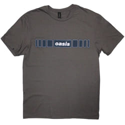 Oasis Unisex Adult Horizontal Bars Logo T-Shirt - S, Charcoal Grey