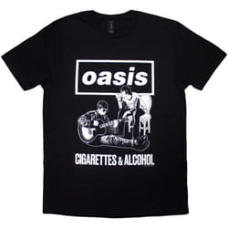 Oasis Unisex Adult Cigarettes & Alcohol Illustration T-Shirt - L, Black