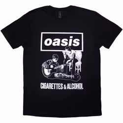 Oasis Unisex Adult Cigarettes & Alcohol Illustration T-Shirt - XXL, Black