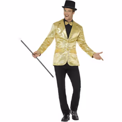 Smiffys Mens Sequin Costume Jacket - M, Gold