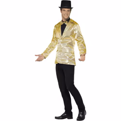 Smiffys Mens Sequin Costume Jacket - XL, Gold