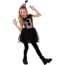 Smiffys Girls Vintage Clown Costume Set - 7-9 Years, Black/Beige