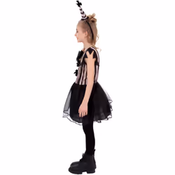 Smiffys Girls Vintage Clown Costume Set - 7-9 Years, Black/Beige
