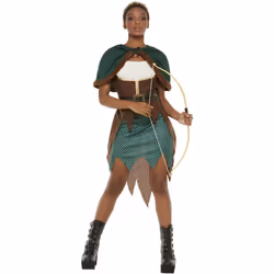 Smiffys Womens/Ladies Deluxe Forest Archer Costume Set