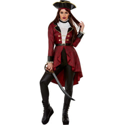 Smiffys Womens/Ladies Swashbuckler Pirate Costume Accessory Set - S, Black/Red/White