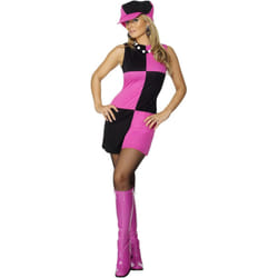 Smiffys Womens/Ladies 60s Swinging Costume Set - L, Pink/Black