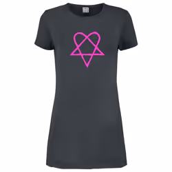 Amplified Womens/Ladies Heartagram HIM T-Shirt Dress - XL, Charcoal