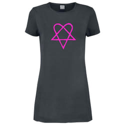 Amplified Womens/Ladies Heartagram HIM T-Shirt Dress - XL, Charcoal