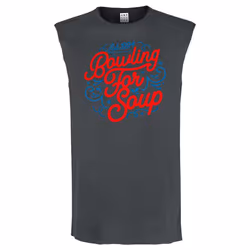 Amplified Unisex Adult Swirly Bowling For Soup Sleeveless T-Shirt - XS, Charcoal