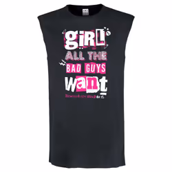 Amplified Unisex Adult Girl All The Bad Guys Want Bowling For Soup Sleeveless T-Shirt - XS, Charcoal