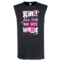 Amplified Unisex Adult Girl All The Bad Guys Want Bowling For Soup Sleeveless T-Shirt - XS, Charcoal