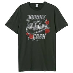 Amplified Unisex Adult 9 Gallon Hat Johnny Cash T-Shirt - XS, Charcoal