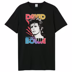 Amplified Unisex Adult Ziggy Ombre Stardust David Bowie T-Shirt - XS, Black