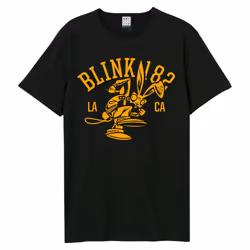 Amplified Unisex Adult Collegiate Bunny Blink 182 T-Shirt - XS, Black