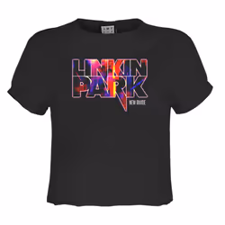 Amplified Womens/Ladies New Divide Linkin Park Crop Top - XS, Charcoal