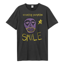 Amplified Unisex Adult Smile The Smashing Pumpkins T-Shirt - XS, Charcoal