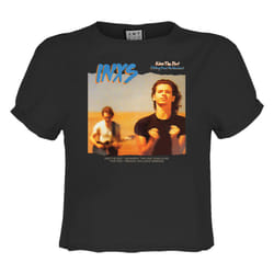 Amplified Womens/Ladies Kiss The Dirt INXS Crop Top - XS, Charcoal