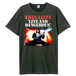Amplified Unisex Adult Live And Dangerous Thin Lizzy T-Shirt - XS, Charcoal