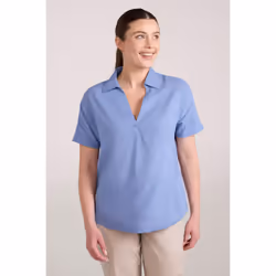 Mountain Warehouse Womens/Ladies Breeze II Linen Short-Sleeved Shirt - 12 UK, Bright Blue