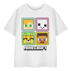 Minecraft Girls Squares Short-Sleeved T-Shirt - 13-14 Years, White