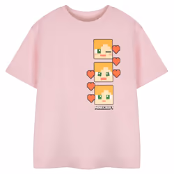 Minecraft Girls Pixel Hearts Short-Sleeved T-Shirt