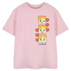 Minecraft Girls Pixel Hearts Short-Sleeved T-Shirt