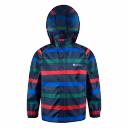 Mountain Warehouse Childrens/Kids Contrast Striped Waterproof Jacket - 11-12 Years, Navy