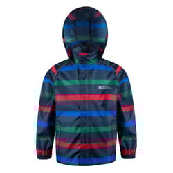 Mountain Warehouse Childrens/Kids Contrast Striped Waterproof Jacket - 11-12 Years, Navy