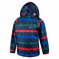 Mountain Warehouse Childrens/Kids Contrast Striped Waterproof Jacket - 11-12 Years, Navy