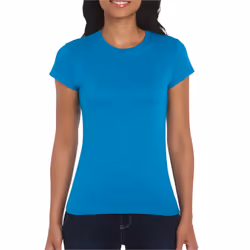 Gildan Womens/Ladies Softstyle Plain Ringspun Cotton Fitted T-Shirt - XXL, Antique Sapphire