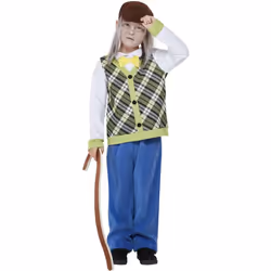 Smiffys Boys Old Man Costume Set - 7-9 Years, Green/Blue/White