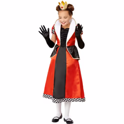 Smiffys Girls Queen Of Hearts Costume Set - 4-6 Years, Red/Black/White