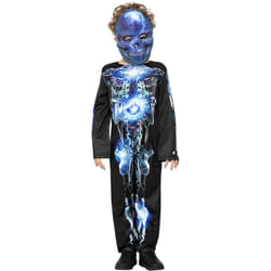 Smiffys Childrens/Kids Robotic Skeleton Halloween Costume - 10-12 Years, Black/Blue