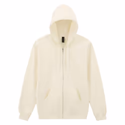 Gildan Mens Softstyle Midweight Full Zip Hoodie - XL, Off White