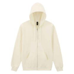 Gildan Mens Softstyle Midweight Full Zip Hoodie - XL, Off White