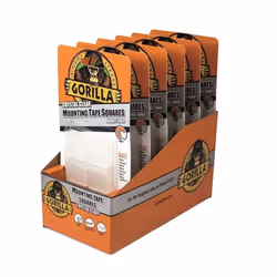 Gorilla Mounting Tape Squares Crystal Clear 2.5cm x 2.5cm 24pk