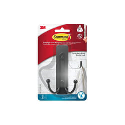 BATH36 Command Bathroom Large Double Bath Hook Matte Black