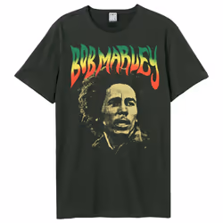 Amplified Unisex Adult Face Bob Marley T-Shirt - XS, Charcoal