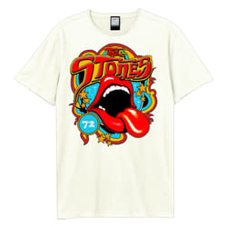 Amplified Unisex Adult Vintage Tongue 77 The Rolling Stones T-Shirt - XS, Vintage White