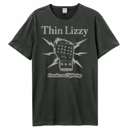 Amplified Unisex Adult Lightning Fist Thin Lizzy T-Shirt - XS, Charcoal