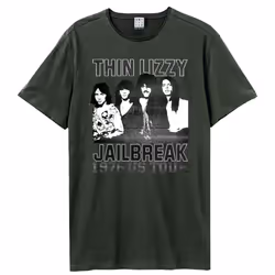 Amplified Unisex Adult Jailbreak Tour Thin Lizzy T-Shirt - XS, Charcoal