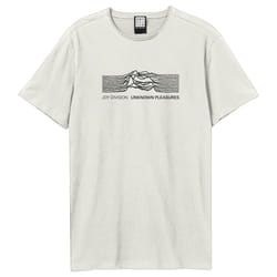 Amplified Unisex Adult Cropped Pulse Joy Division T-Shirt - XS, Vintage White