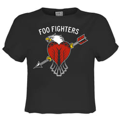 Amplified Womens/Ladies Eagle Tattoo Foo Fighters Crop Top - XS, Charcoal