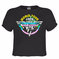 Amplified Womens/Ladies World Tour 78 Van Halen Crop Top - XS, Charcoal